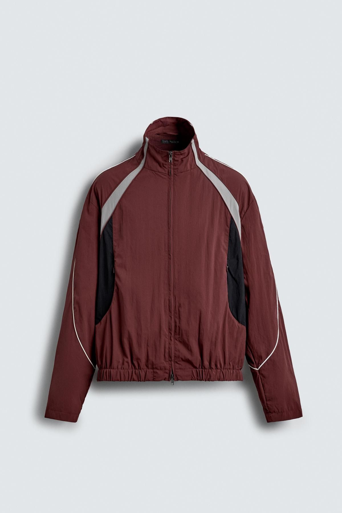 자라 테크니컬 배색 컬러블록 윈드브레이커 3715/403 BURGUNDY - 메인 이미지