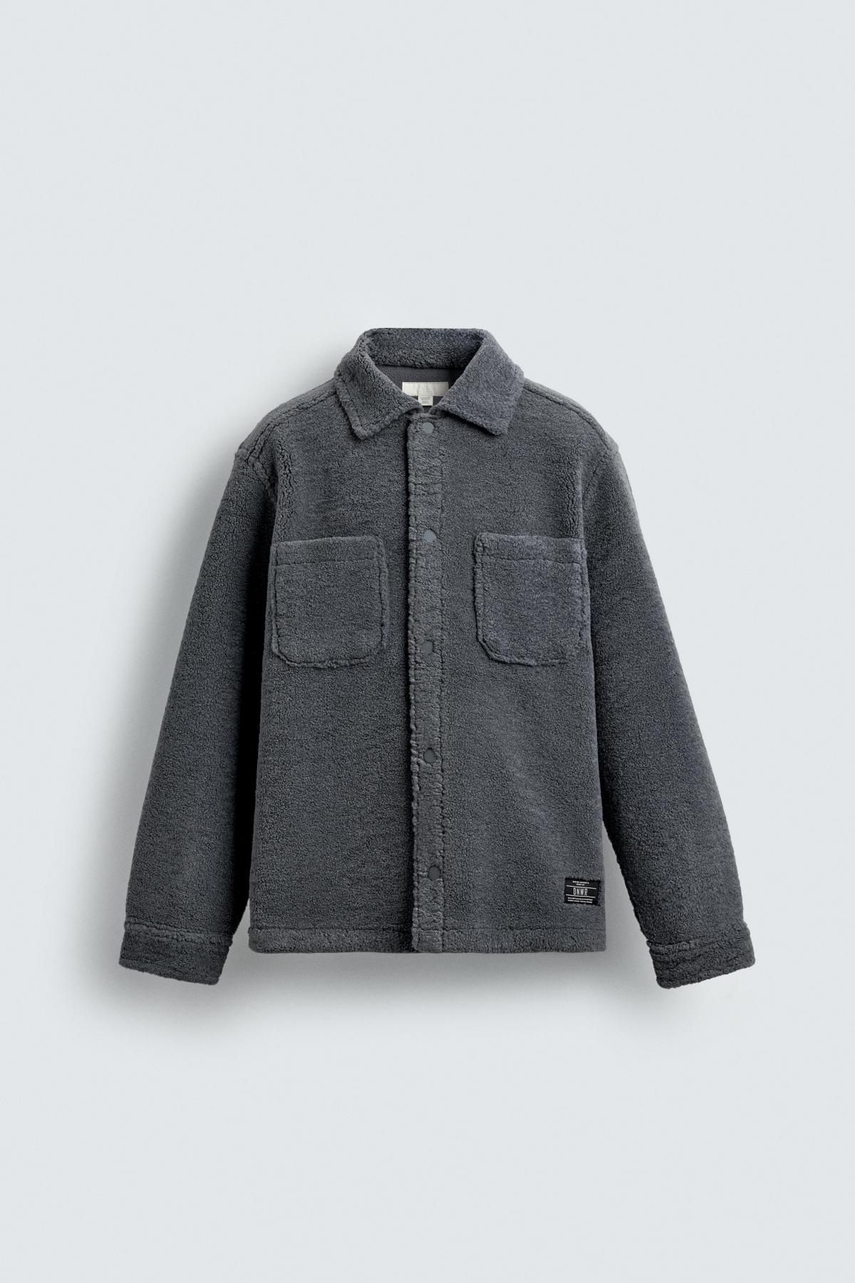 자라 테크니컬 퍼 루즈핏 포켓 오버셔츠 3046/390 BLUE / GREY - 메인 이미지
