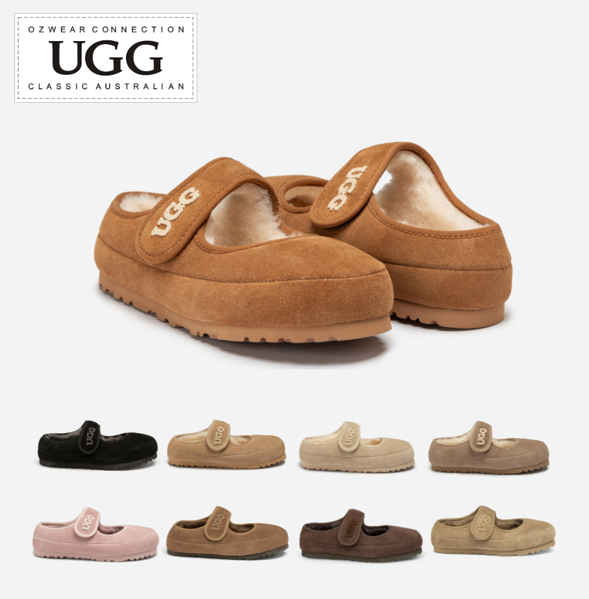 호주 오즈웨어 메리제인 양털 로고 벨크로 스웨이드 여성 겨울 슈즈 어그 메리제인 OB970