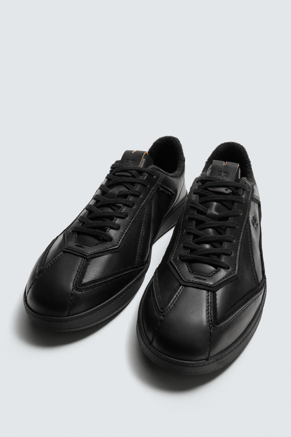 자라 블랙 가죽 로우탑 스니커즈 2275/620 BLACK - 상세 이미지 5