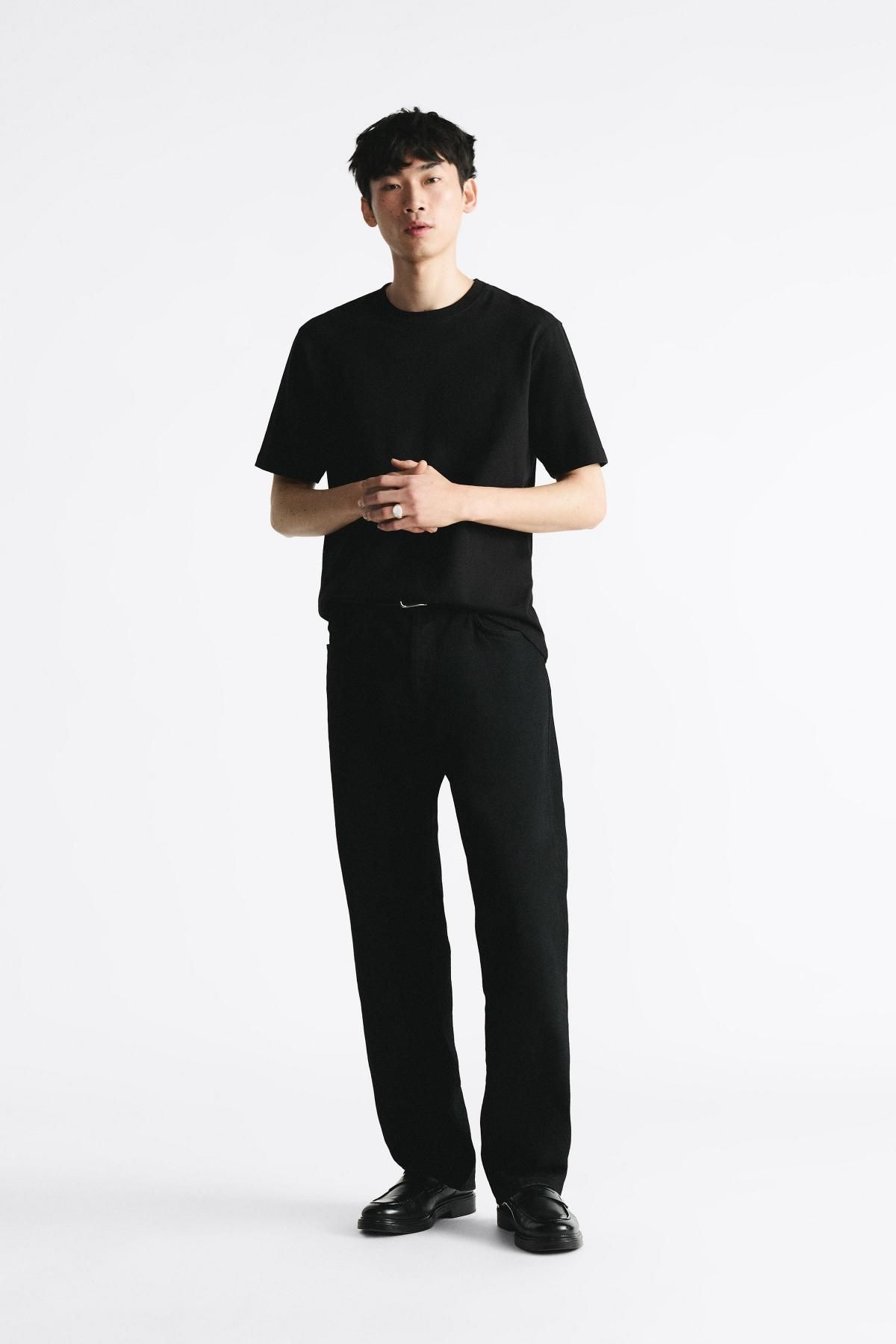 자라 헤비웨이트 반팔 티셔츠 0761/323 BLACK - 상세 이미지 2