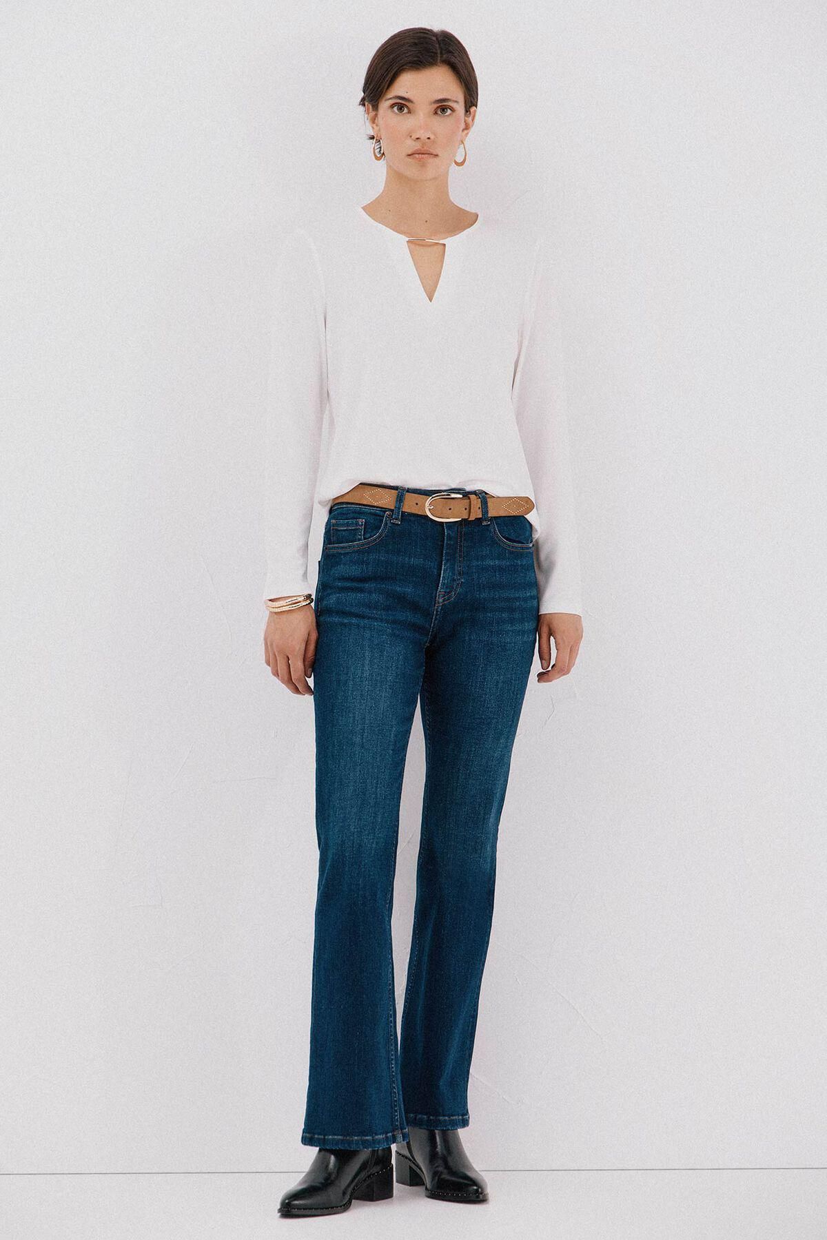꼬르떼피엘 메탈 디테일 브이넥 긴팔 티셔츠 6322486 BLANCO - 상세 이미지 2