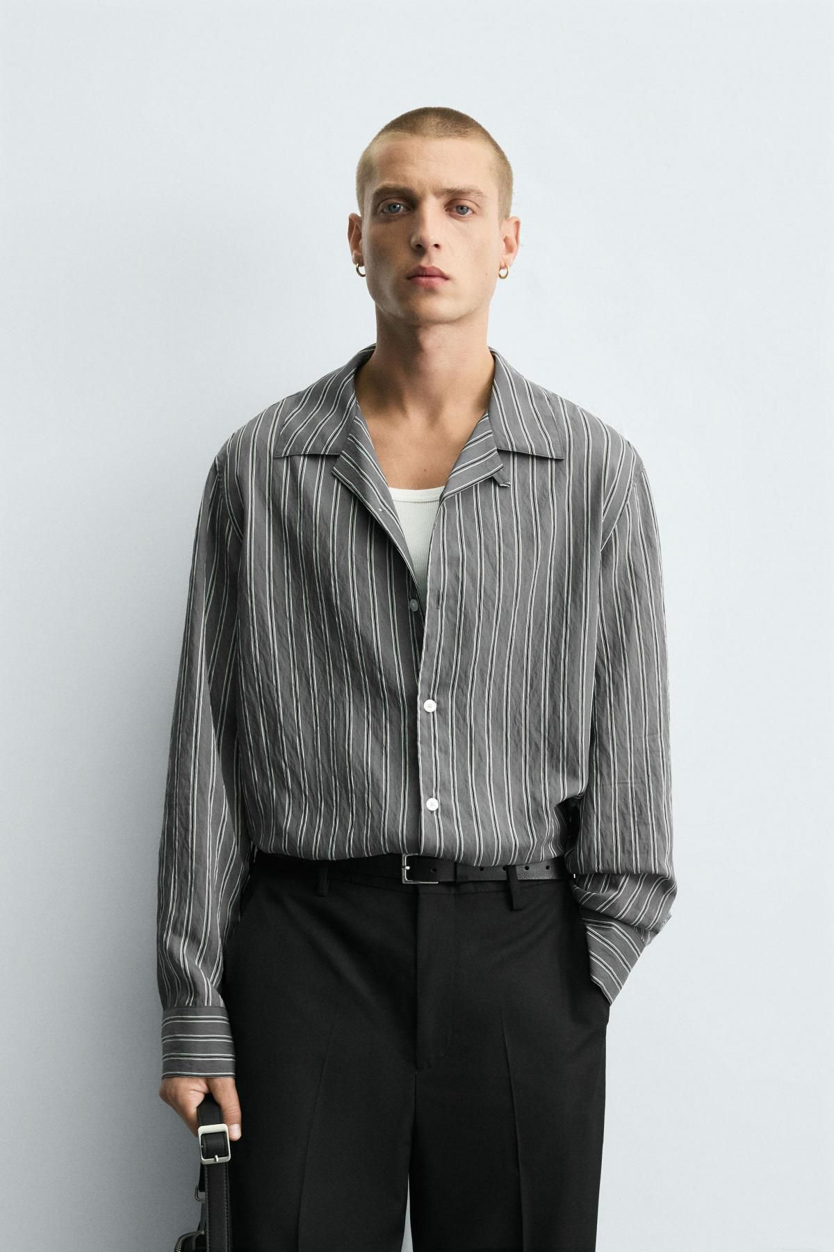 자라 스트라이프 크리즈드 롱슬리브 셔츠 5703/199 STRIPED - 상세 이미지 3