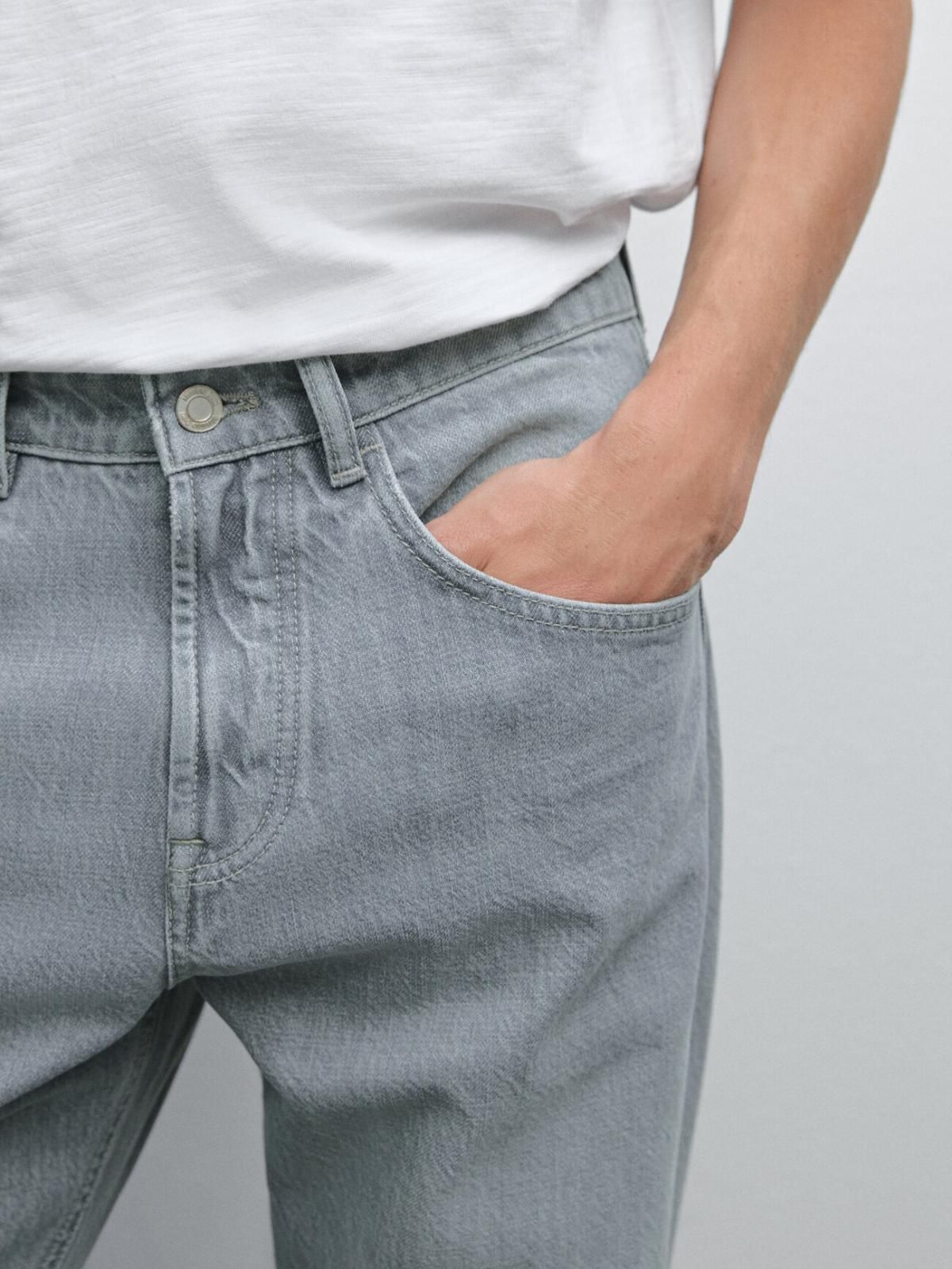 마시모두띠 라이트그레이 와이드핏 RELAXEDFIT 데님 청바지 0062/064 GREY MARL - 상세 이미지 4