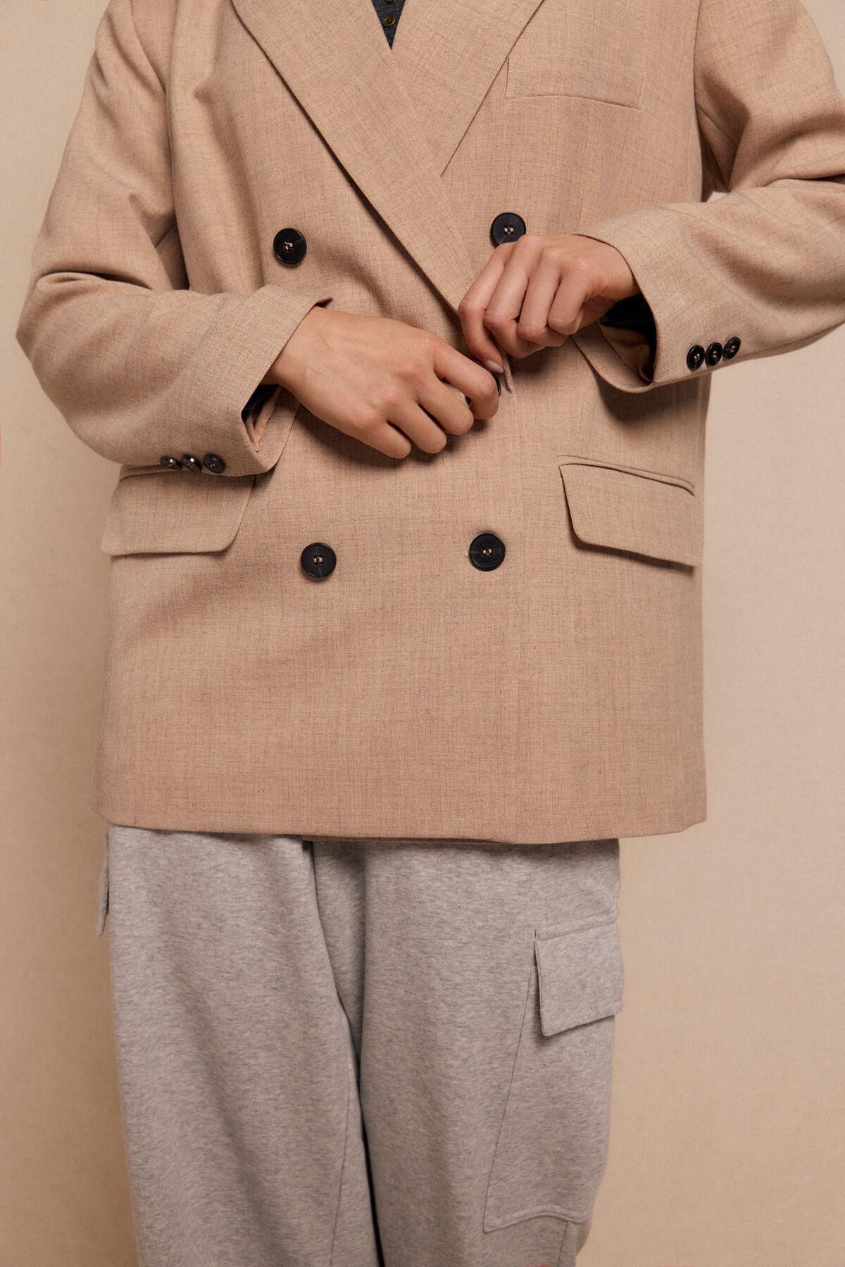 슬로우러브 오버사이즈 멜란지 테일러드 재킷 5242325 BEIGE - 상세 이미지 5