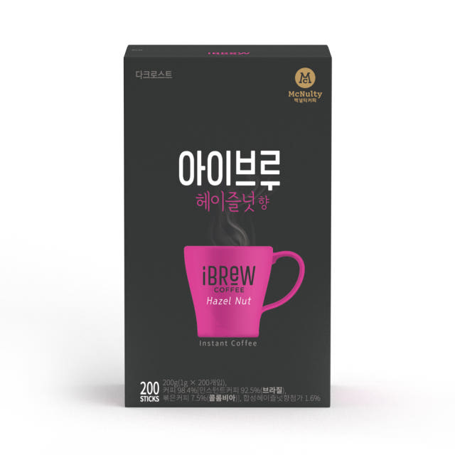 맥널티 아이브루 헤이즐넛향 블랙 커피 200개입 (인스턴트 아메리카노)