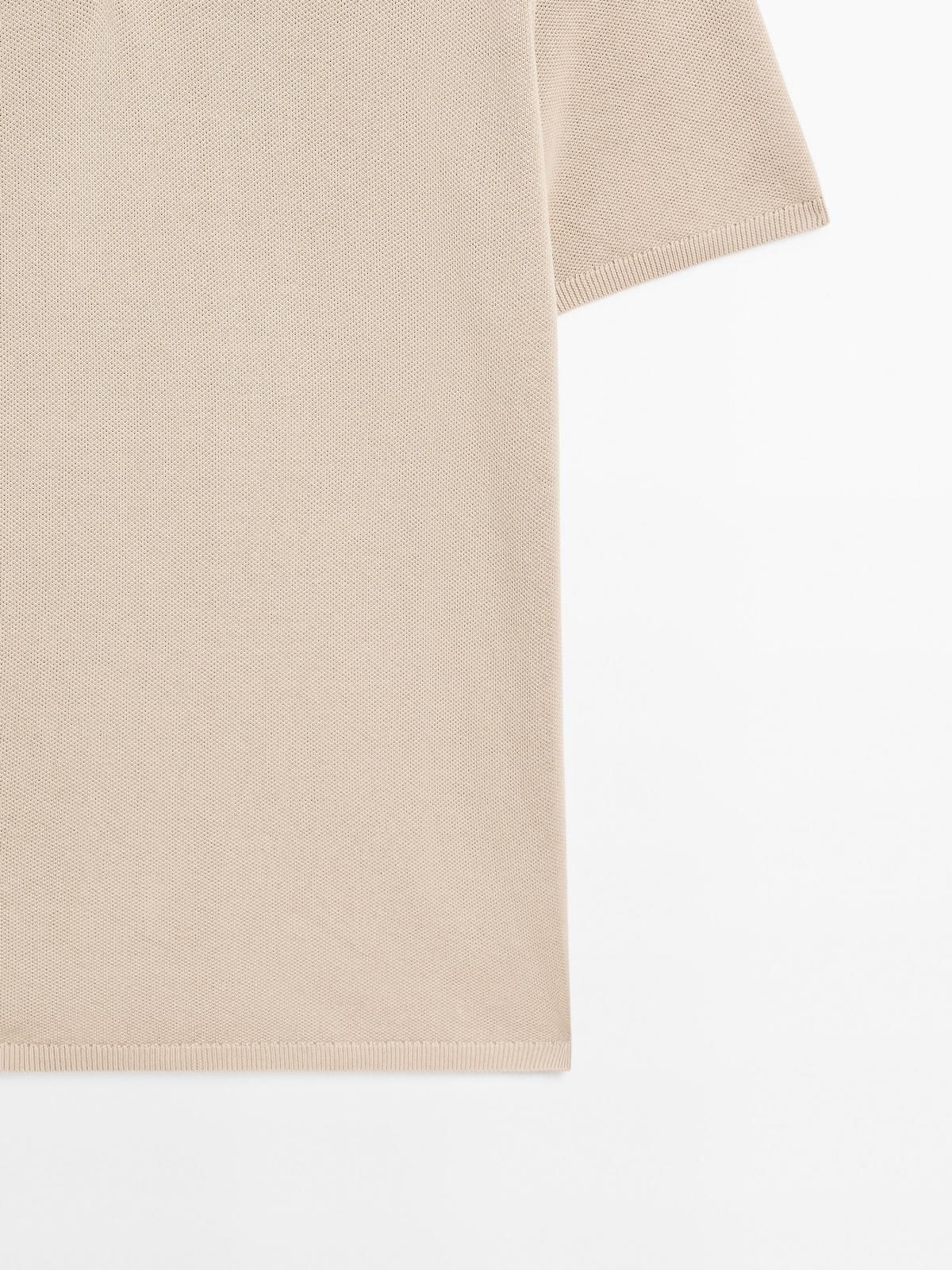 마시모두띠 베이직 100 코튼 니트 폴로 반팔셔츠 0931/388 PALE KHAKI - 상세 이미지 4