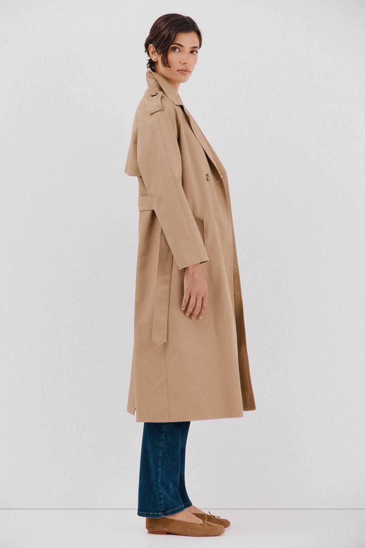 꼬르떼피엘 베이지 더블버튼 벨트 롱 트렌치코트 6612737 BEIGE - 상세 이미지 3