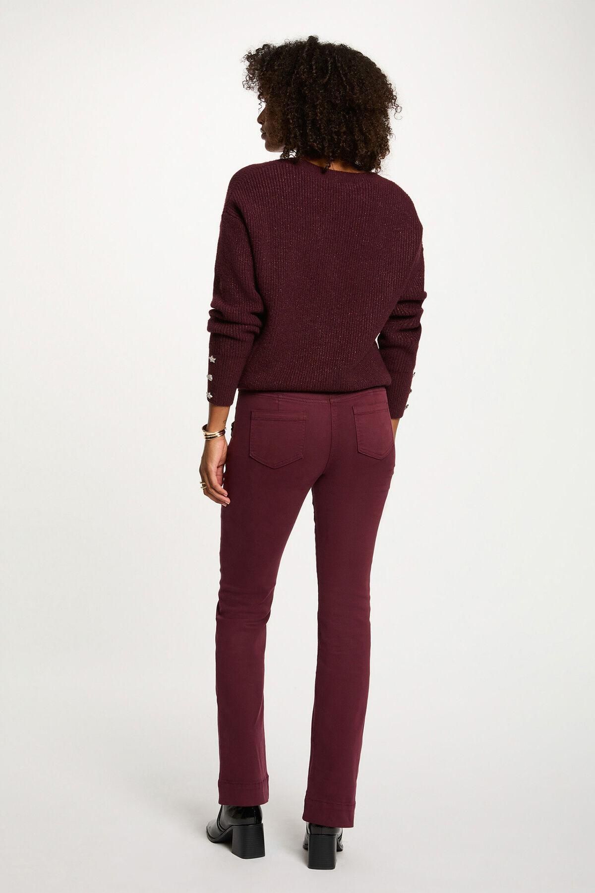 모르간 모던 부츠컷 팬츠 골드버튼 와인 컬러 3722200 GRANATE - 상세 이미지 4