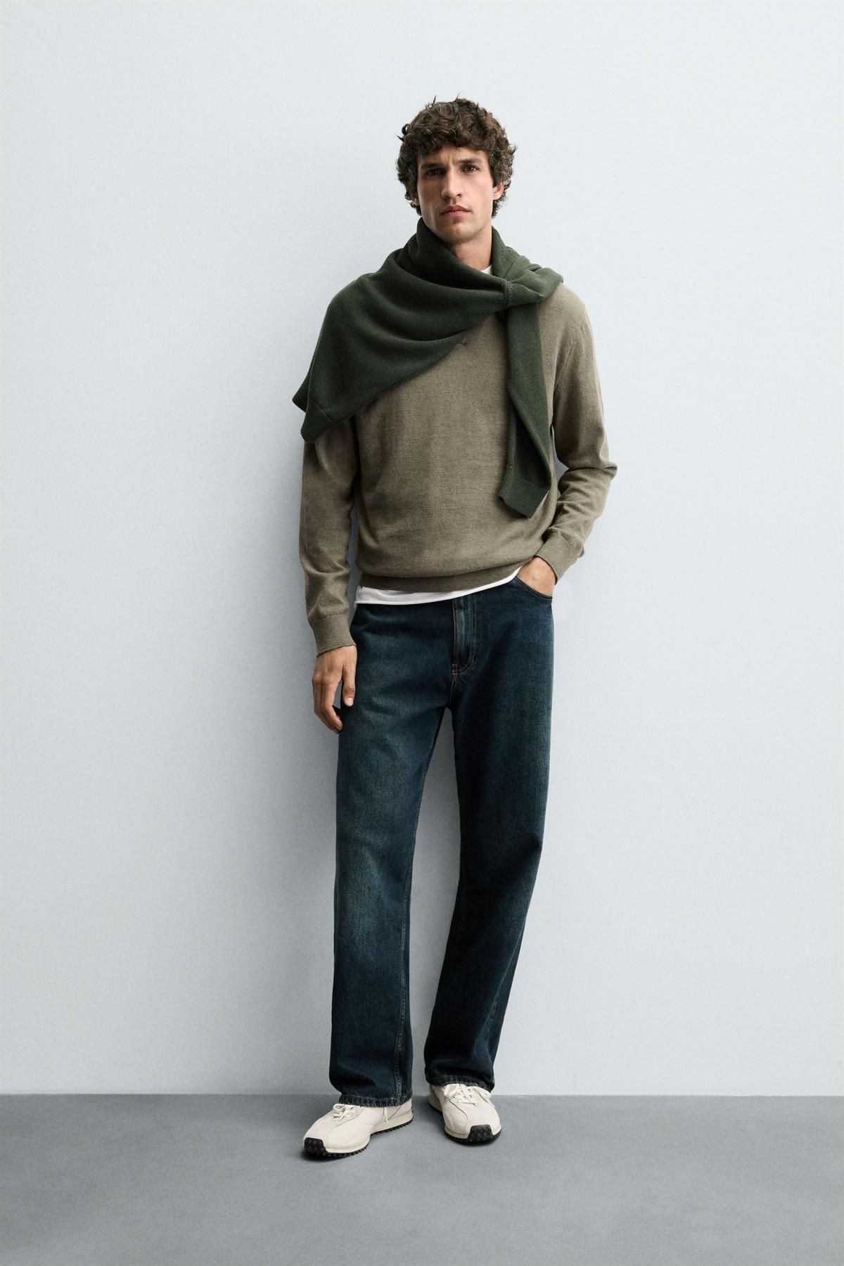 자라 프리미엄 텍스처 니트 긴팔 폴로셔츠 3920/573 LIGHT KHAKI - 상세 이미지 2