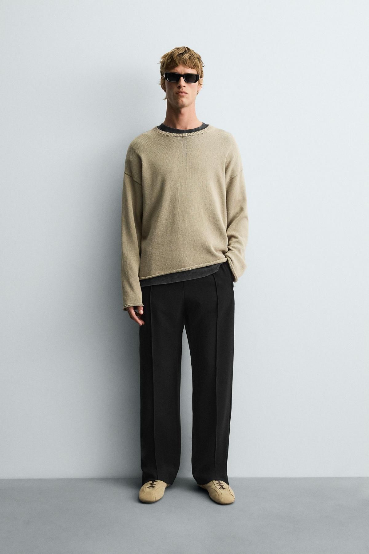 자라 테크니컬 와이드 밴딩 슬랙스 팬츠 4391/700 BLACK - 상세 이미지 2