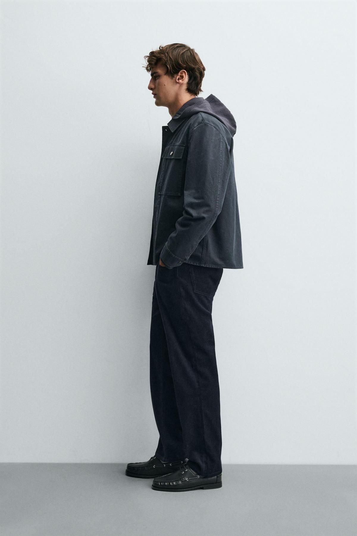 자라 코듀로이 레귤러핏 캐주얼 팬츠 4391/440 NAVY BLUE - 상세 이미지 4