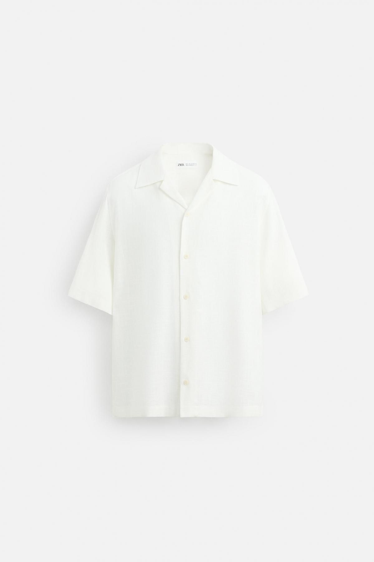 자라 릴랙스핏 반팔 셔츠 4620/300 OYSTER-WHITE - 메인 이미지