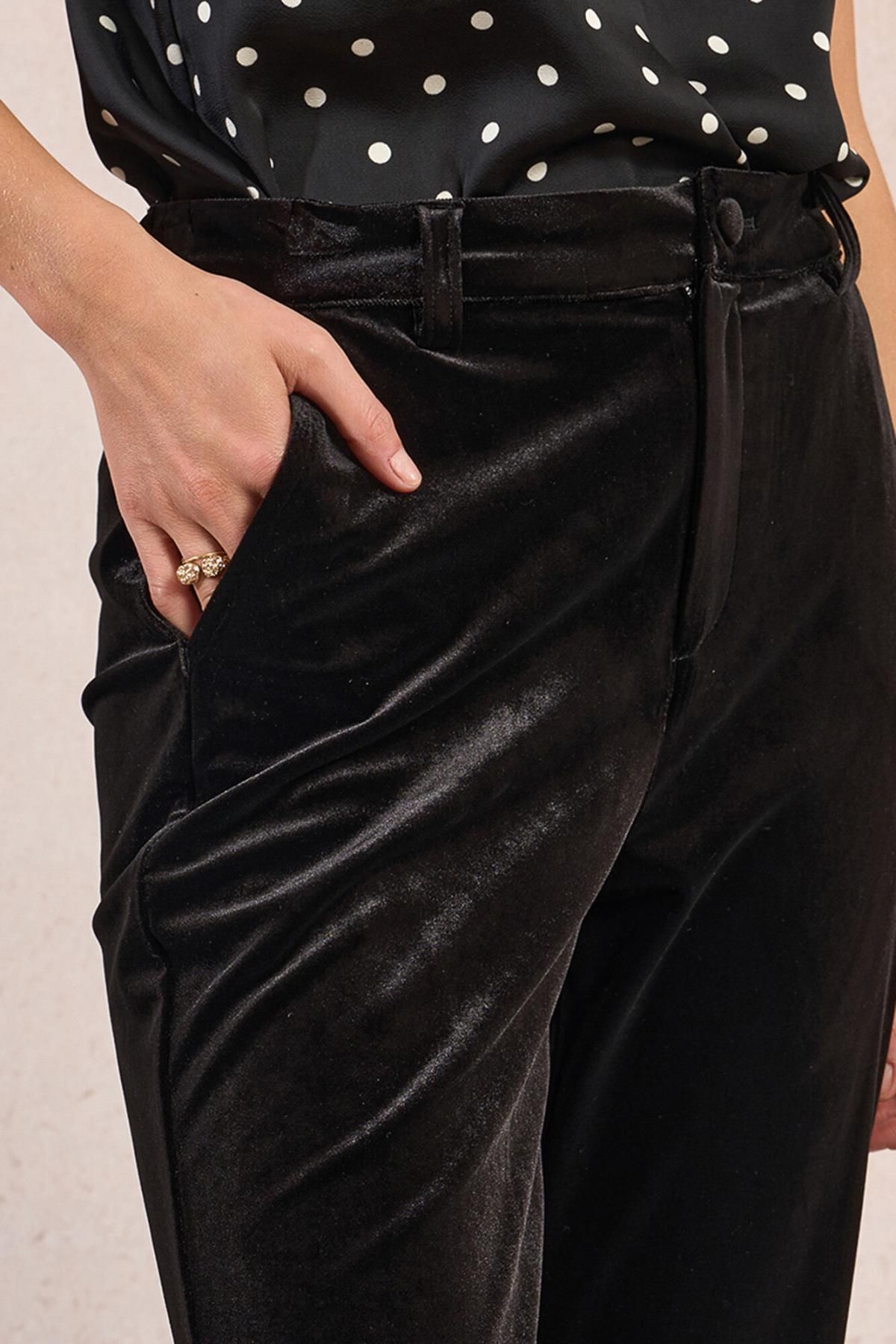 몰리브라켄 벨벳 테크니컬 스트레이트 팬츠 3722165 NEGRO - 상세 이미지 3