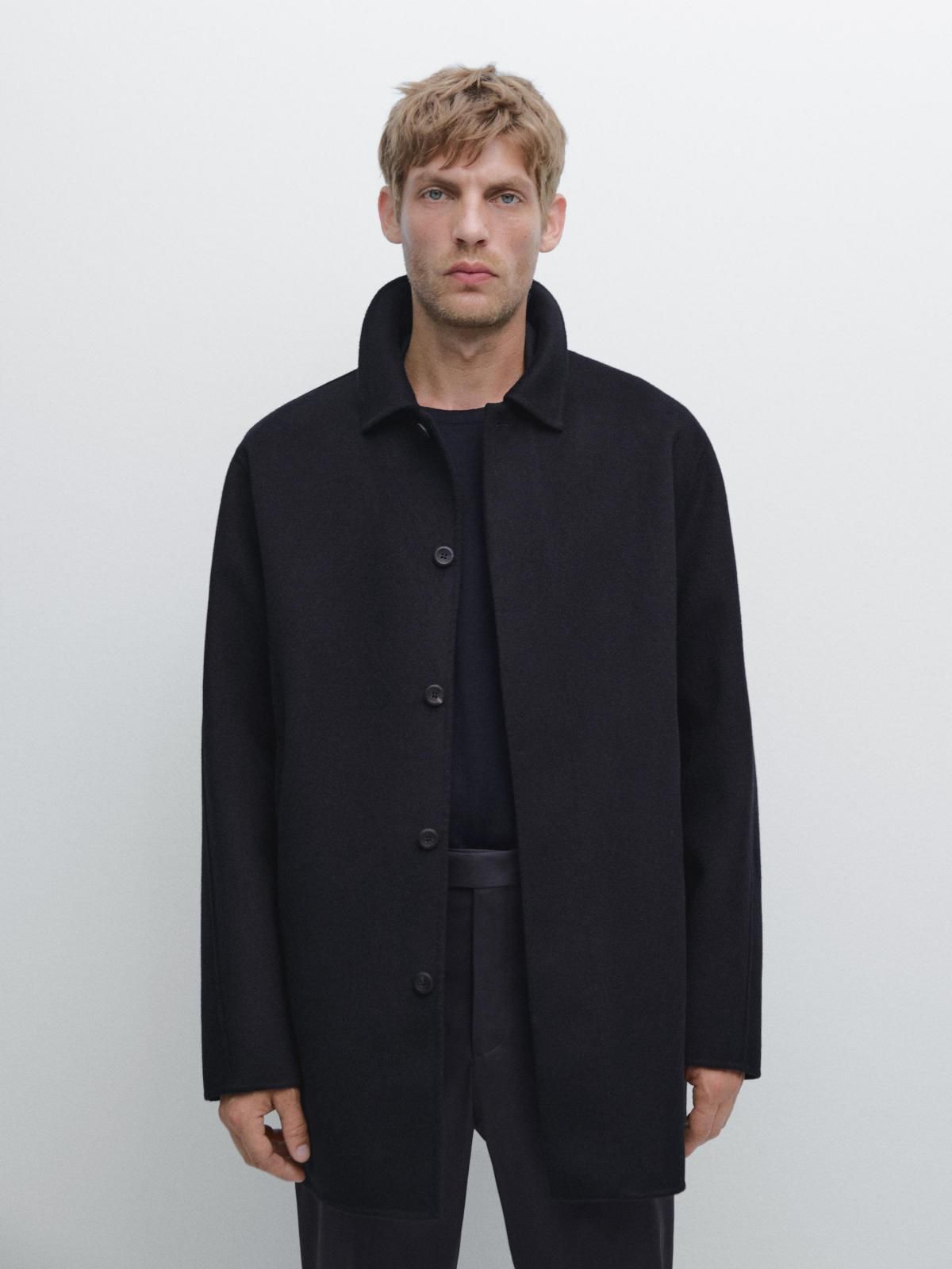 마시모두띠 미니멀 더블 울 싱글 코트 2891/381 NAVY BLUE - 상세 이미지 5
