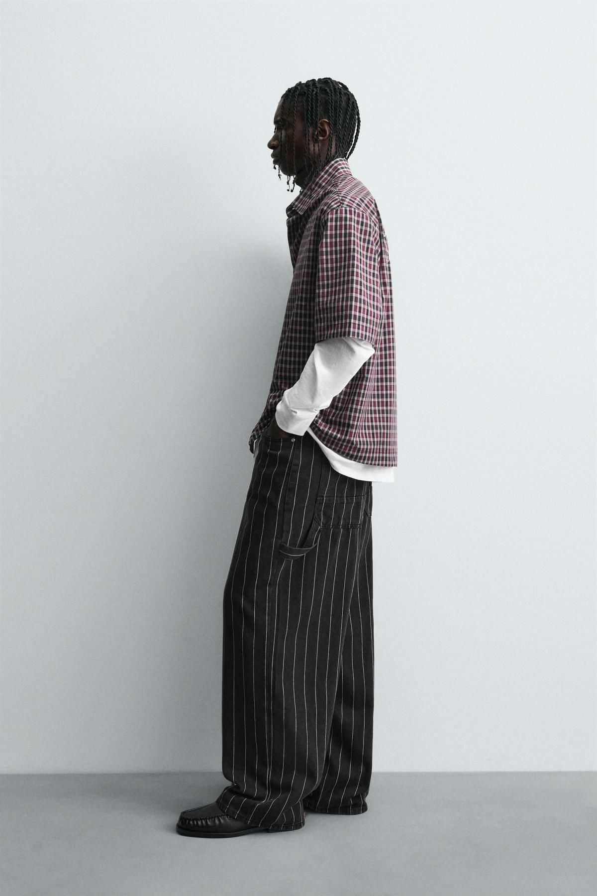 자라 테크니컬 체크 자수 반팔 셔츠 6085/324 MULTICOLOURED - 상세 이미지 5