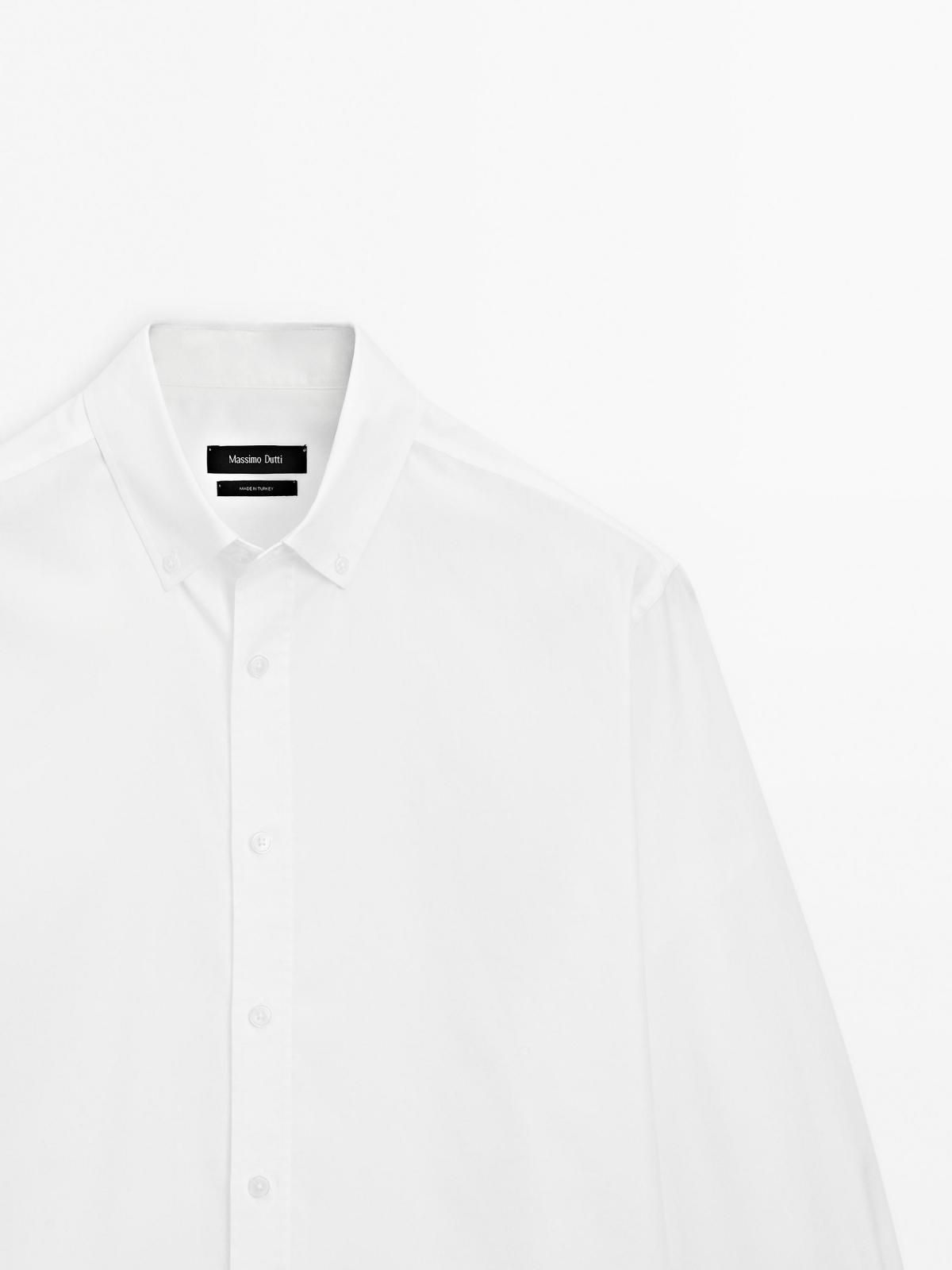 마시모두띠 화이트 레귤러핏 옥스포드 긴팔 셔츠 1722/258 WHITE - 상세 이미지 2