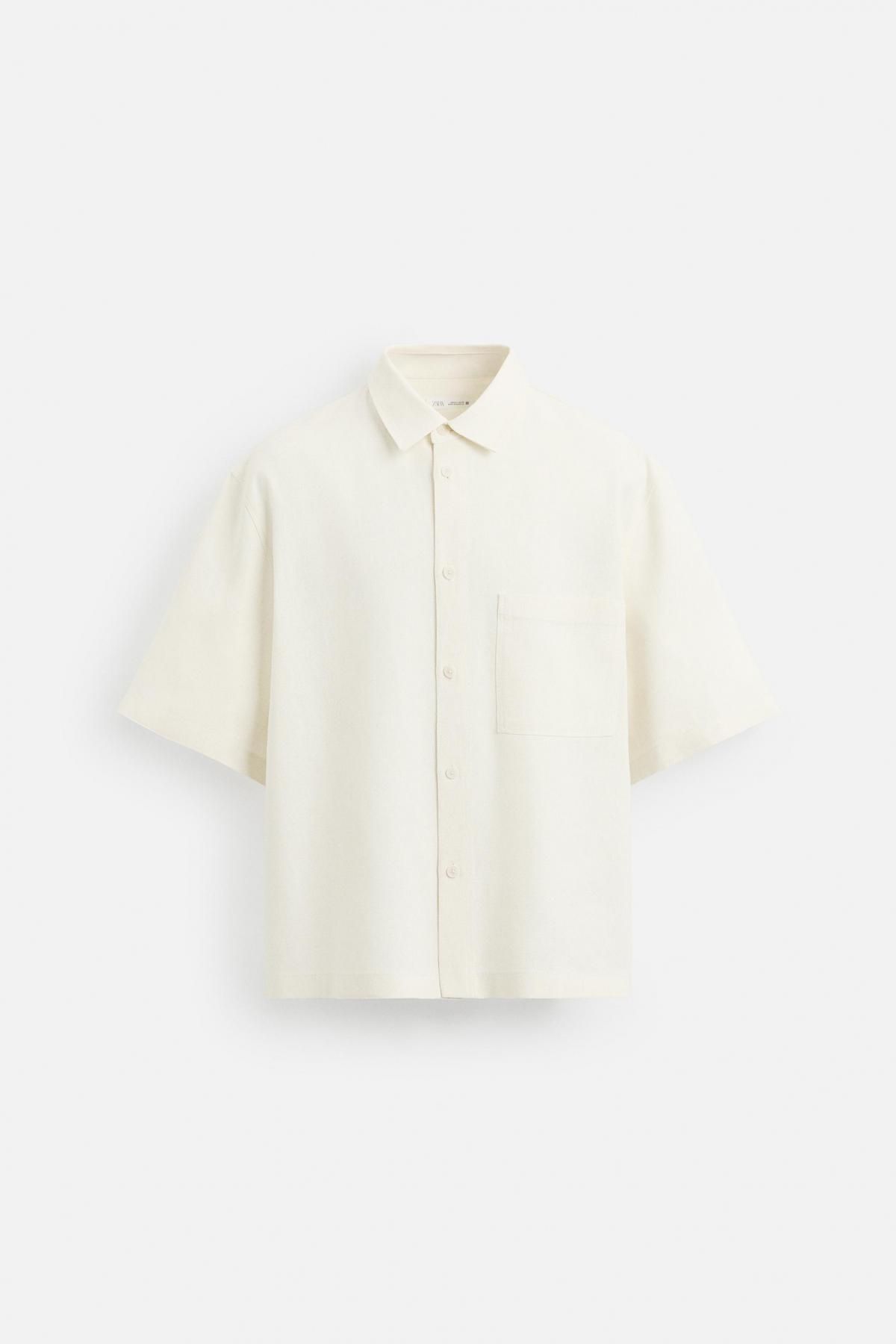 자라 릴렉스핏 비스코스 주트 반팔 셔츠 5769/239 WHITE - 메인 이미지