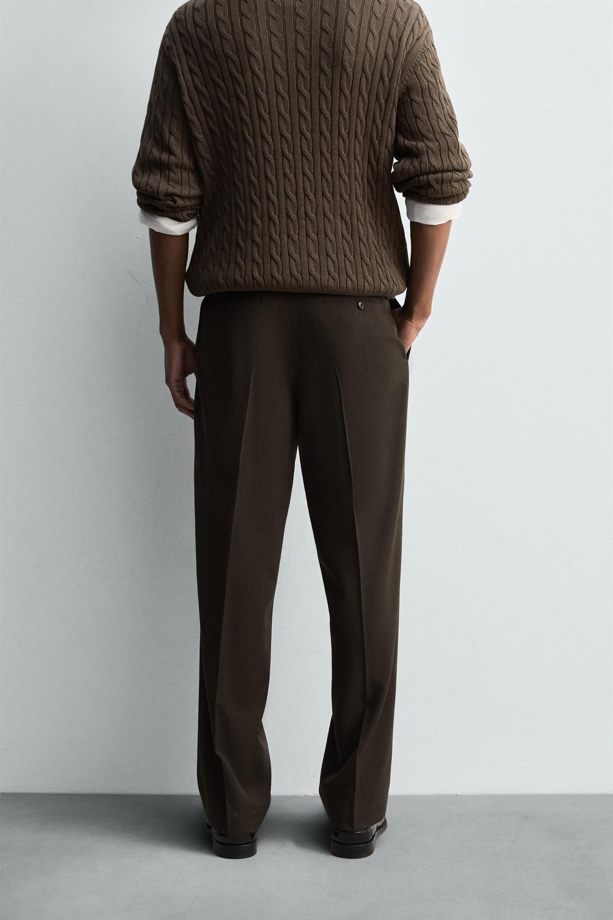 자라 이탈리안 라이트울 레귤러핏 팬츠 4735/529 BLACK / BROWN - 상세 이미지 3