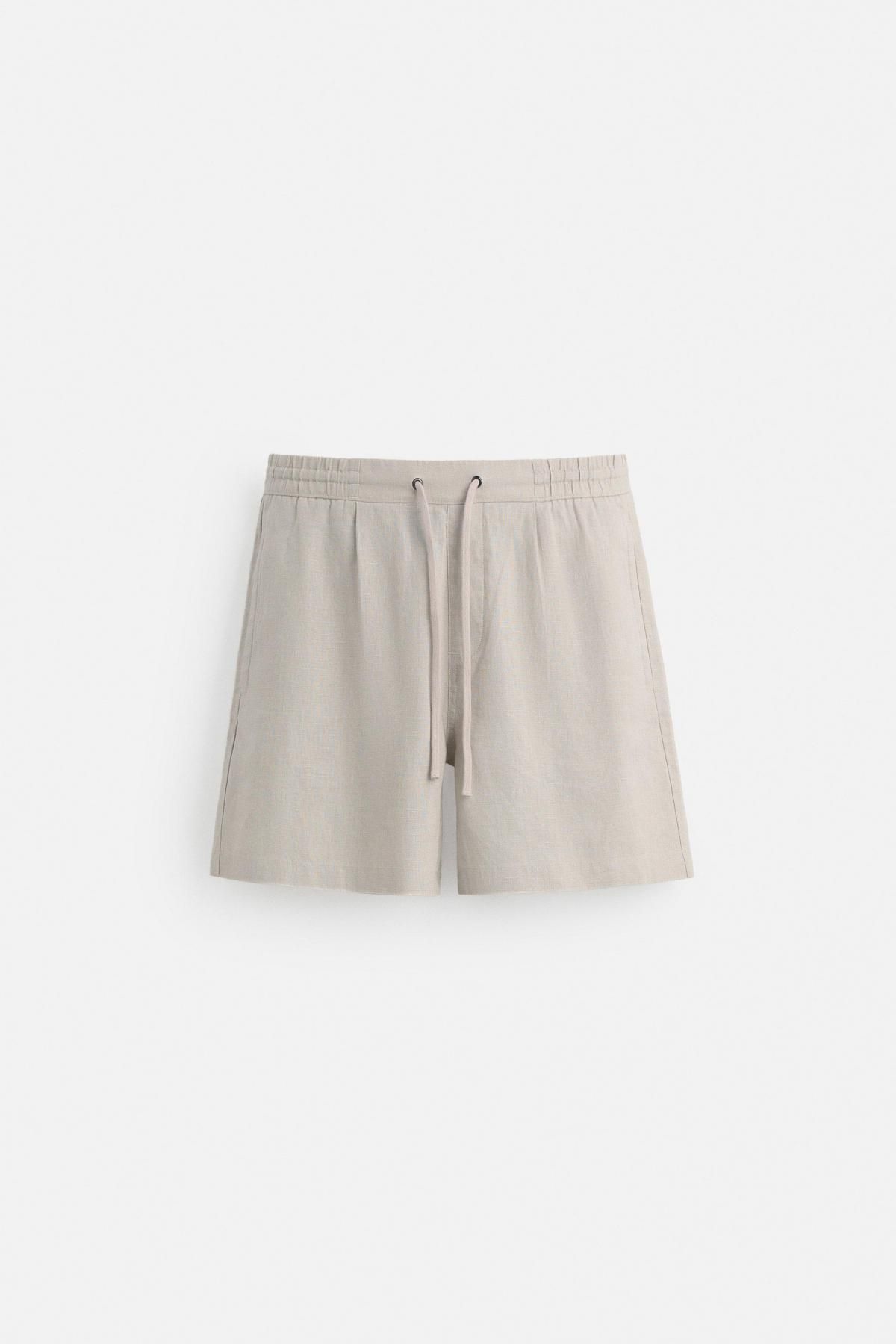 자라 100 리넨 버뮤다 쇼츠 1618/307 BEIGE - 상품 이미지