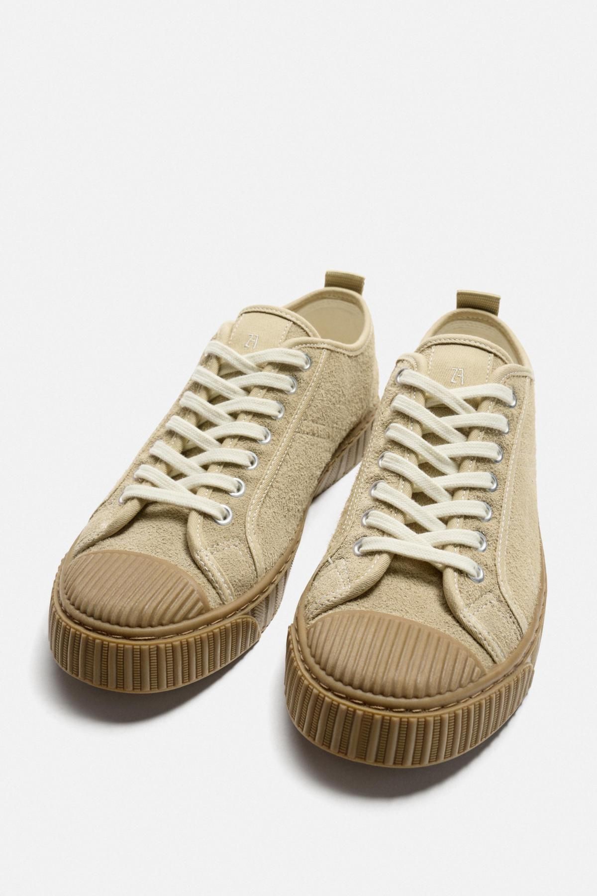 자라 스플릿 스웨이드 베이직 스니커즈 2260/520 SAND/BROWN - 상세 이미지 4