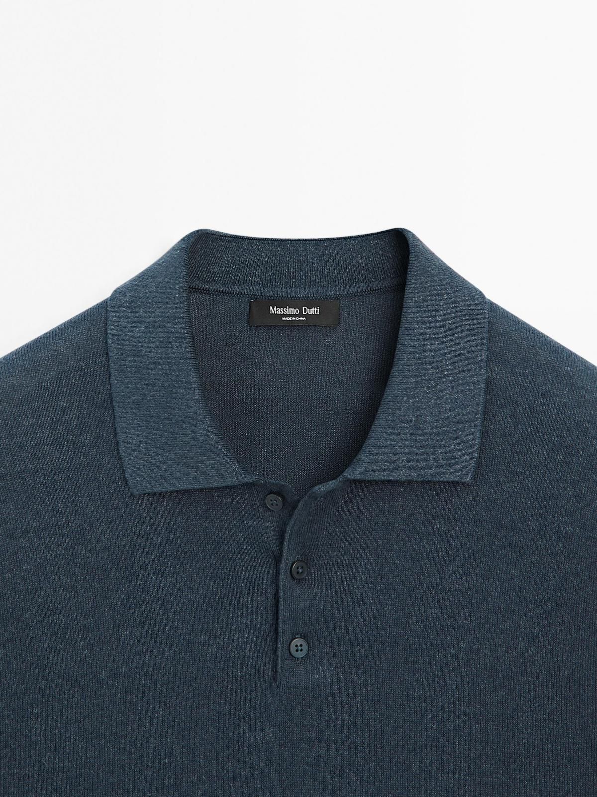 마시모두띠 리넨블렌드 쿨링 니트 반팔 폴로셔츠 0965/376 NAVY BLUE - 상세 이미지 5