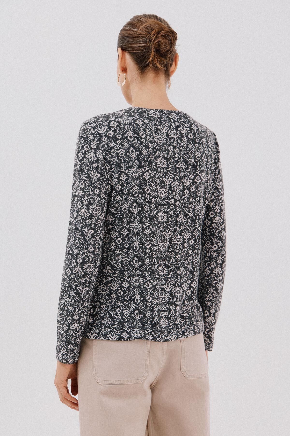 꼬르떼피엘 플라워 프린트 라운드넥 긴팔 티셔츠 6322482 ESTAMPADO BLANCO - 상세 이미지 5