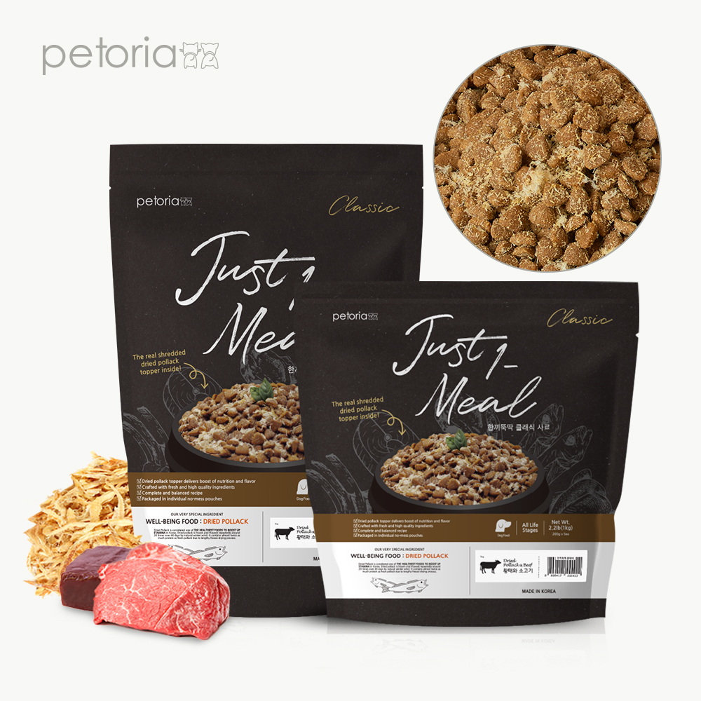 [강아지의날]펫토리아 한끼뚝딱 클래식 강아지 건식 사료 전연령 황태+소고기, 3.4kg, 1개 제품 이미지