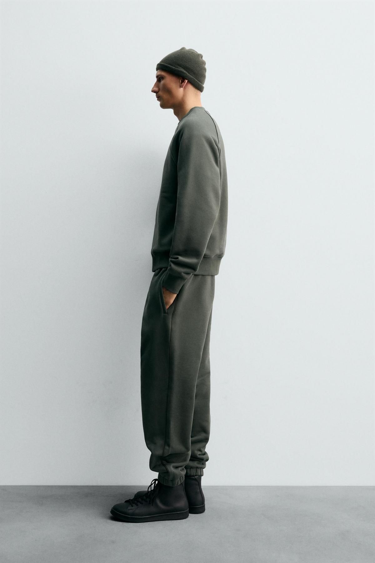 자라 릴랙스핏 크루넥 스웨트셔츠 8054/334 MID-GREEN - 상세 이미지 5