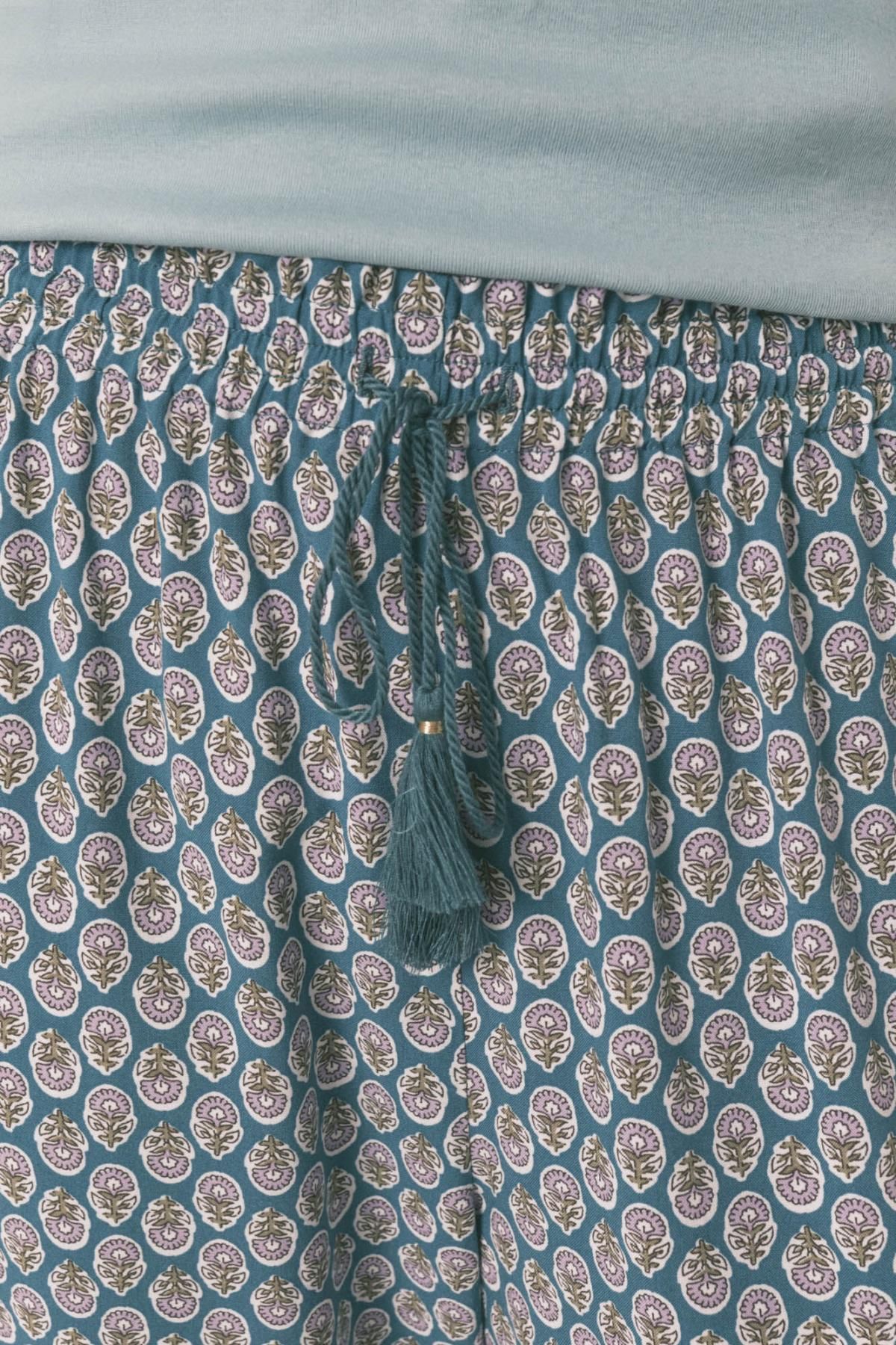 우먼시크릿 캐롯핏 프린트 비스코스 밴딩 팬츠 3702265 VERDE - 상세 이미지 5