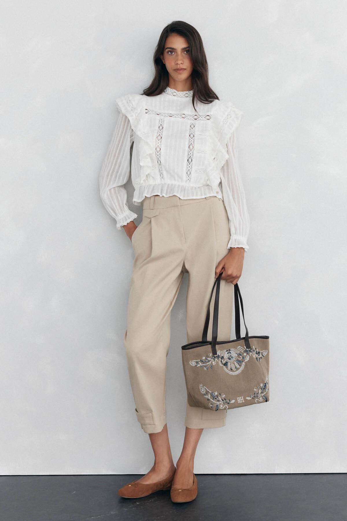 페드로 델 이에로 테크니컬 밴딩 베이지 슬랙스 팬츠 7602505 BEIGE - 상세 이미지 2