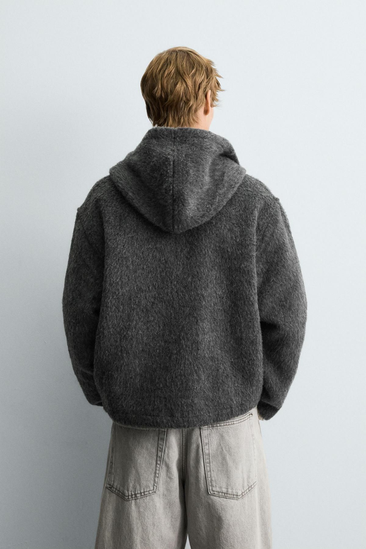 자라 테크니컬 퍼 후드 집업 오버셔츠 3411/700 GREY - 상세 이미지 4