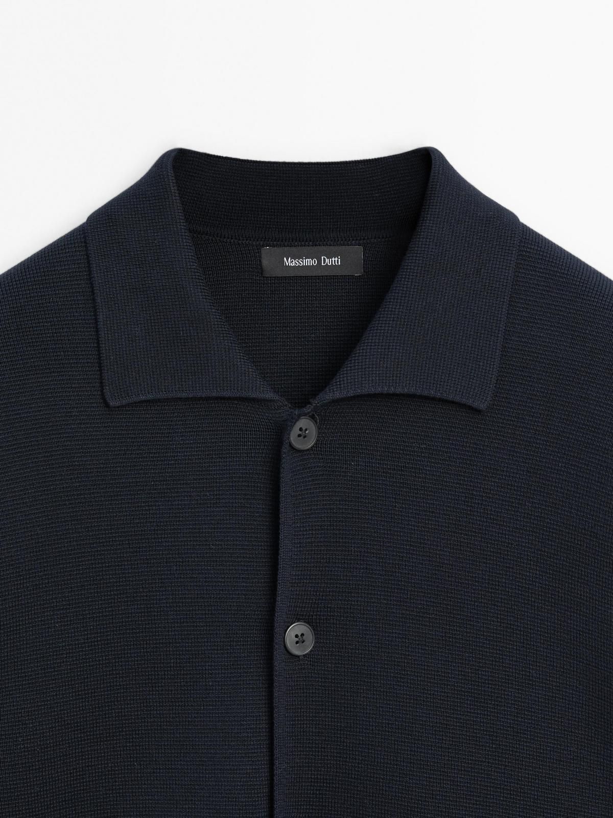 마시모두띠 프리미엄 코튼 셔츠카라 니트 가디건 1036/201 NAVY BLUE - 상세 이미지 4