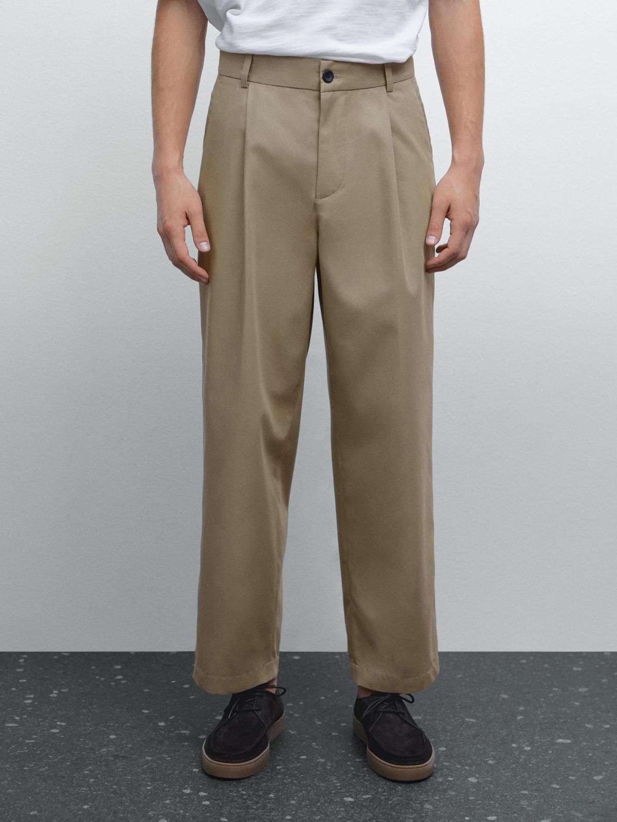 마시모두띠 와이드핏 다트 디테일 슬랙스 팬츠 0013/004 SAND - 상품 이미지