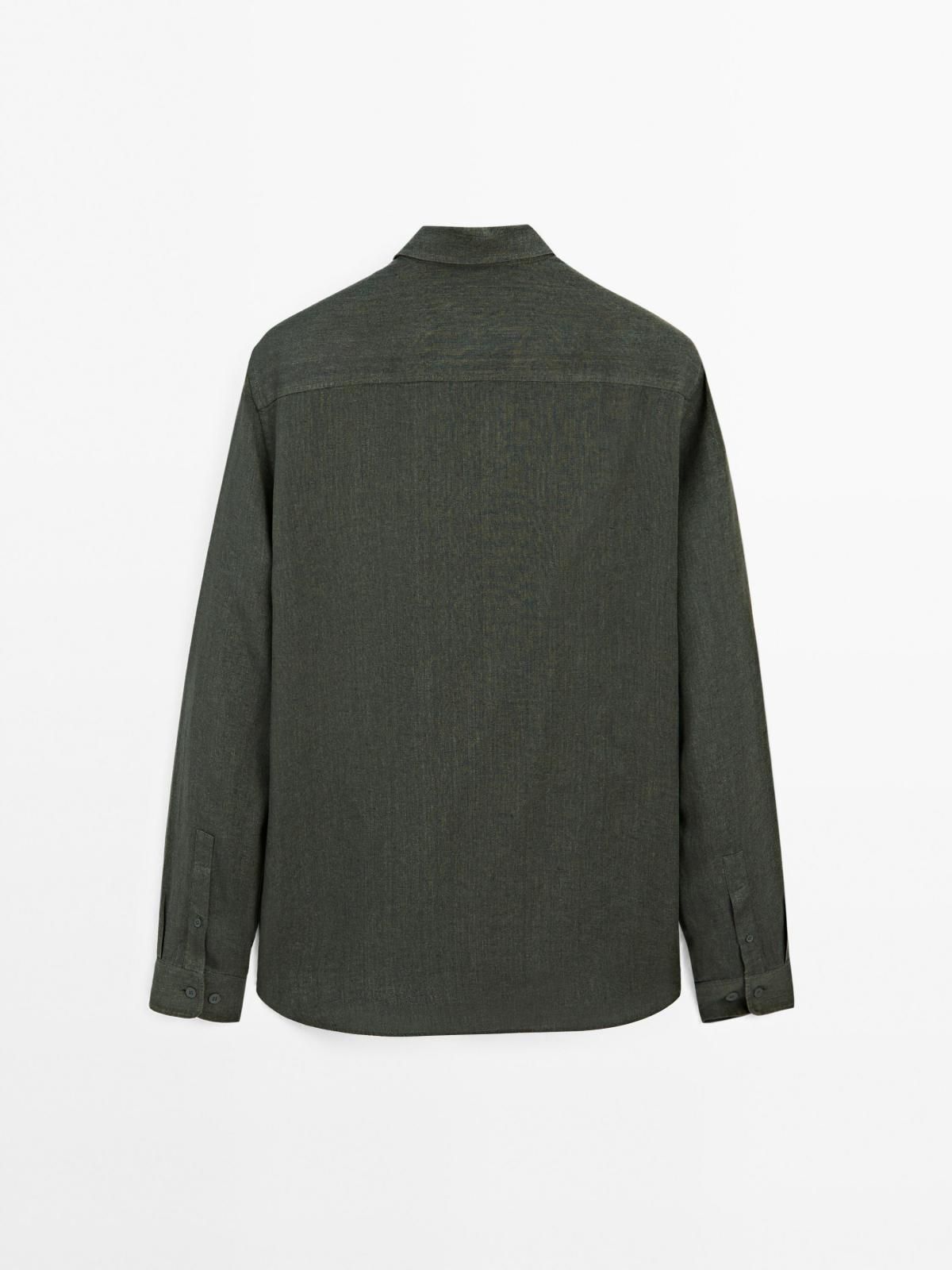 마시모두띠 리넨 레귤러핏 페이드 긴팔 셔츠 0139/729 DARK KHAKI - 상세 이미지 5