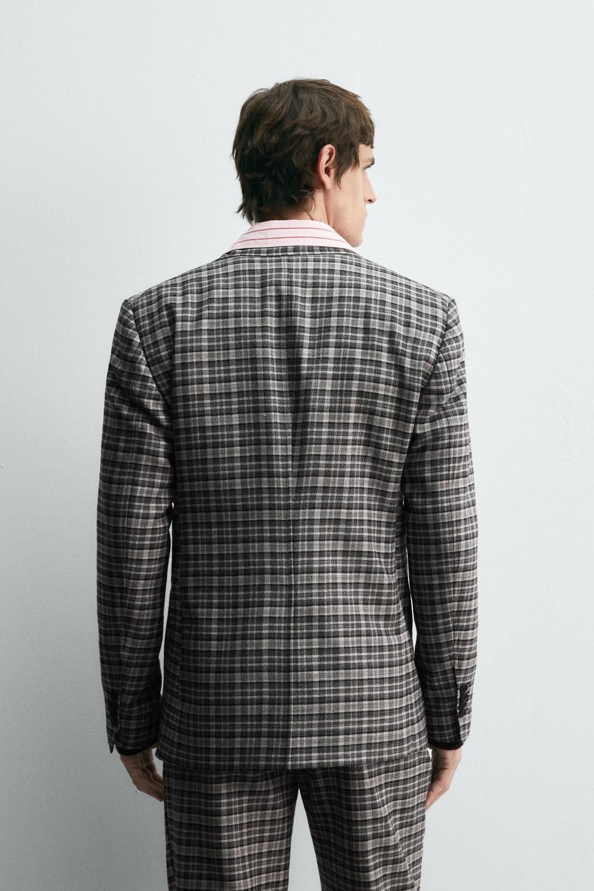 자라 체크 테크니컬 울 블레이저 X 해리 램버트 디즈니 6378/601 GREY - 상세 이미지 4
