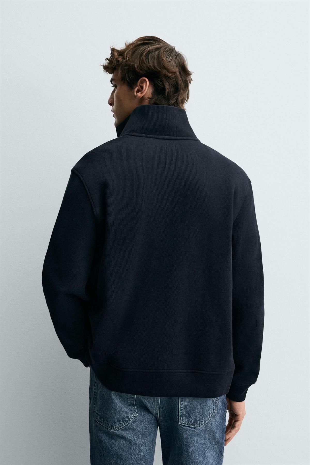 자라 테크니컬 골지 집업 재킷 0526/324 NAVY BLUE - 상세 이미지 4