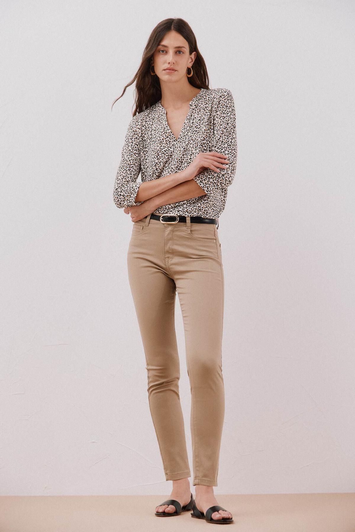 꼬르떼피엘 레오파드 패턴 프렌치 소매 블라우스 6322479 ESTAMPADO BLANCO - 상세 이미지 4