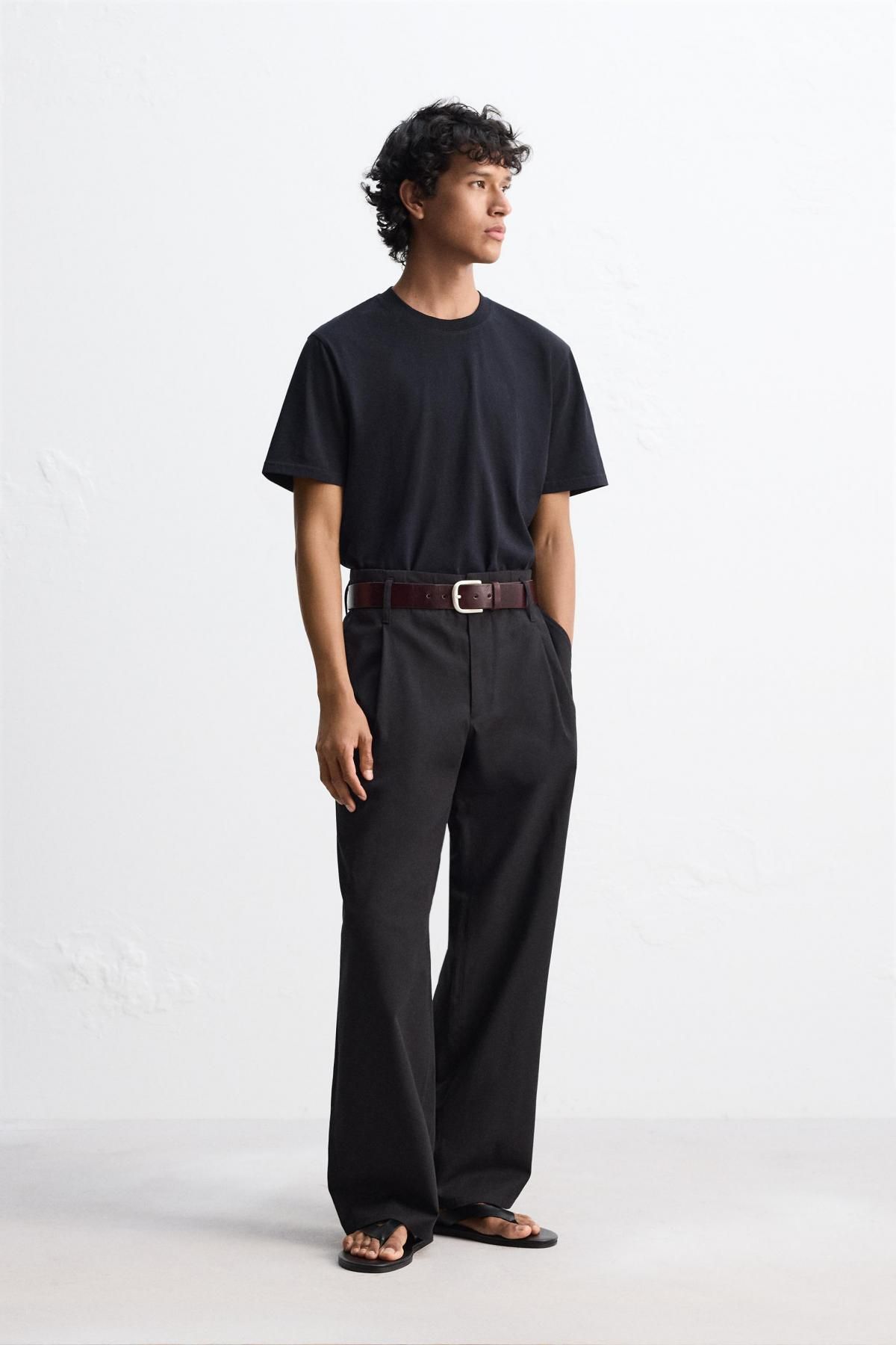 자라 슬림핏 미디엄 웨이트 티셔츠 1501/430 NAVY BLUE - 상세 이미지 2