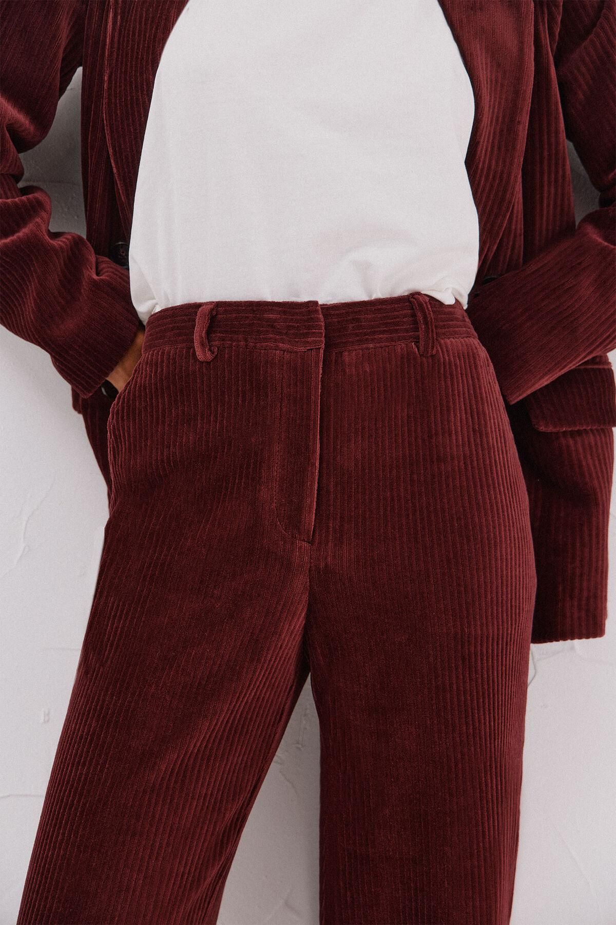 꼬르떼피엘 코듀로이 와이드 여성 팬츠 버건디 8292554 VINO - 상세 이미지 5