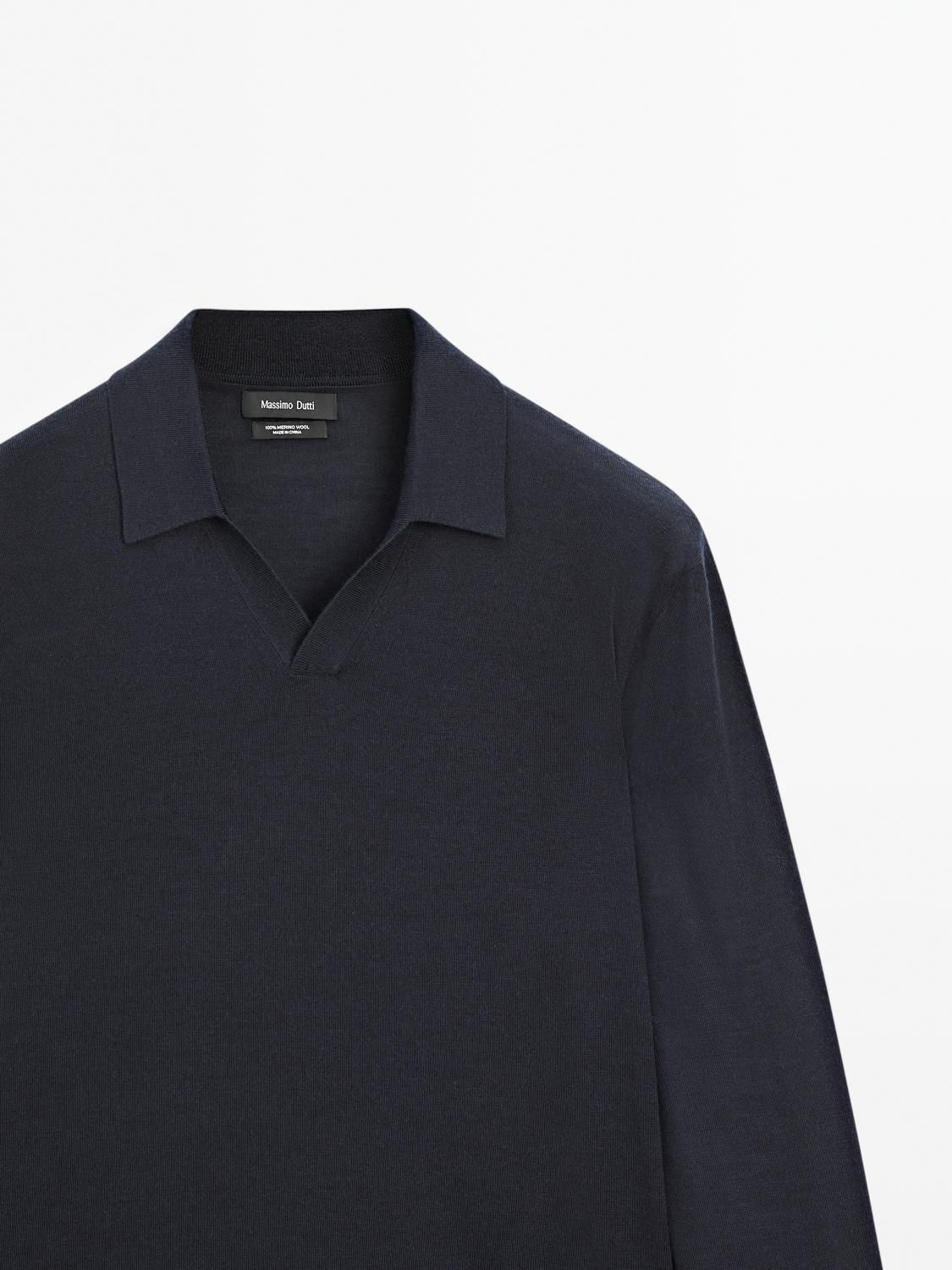 마시모두띠 프리미엄 메리노울 긴팔 폴로 니트 0937/210 NAVY BLUE - 상세 이미지 3