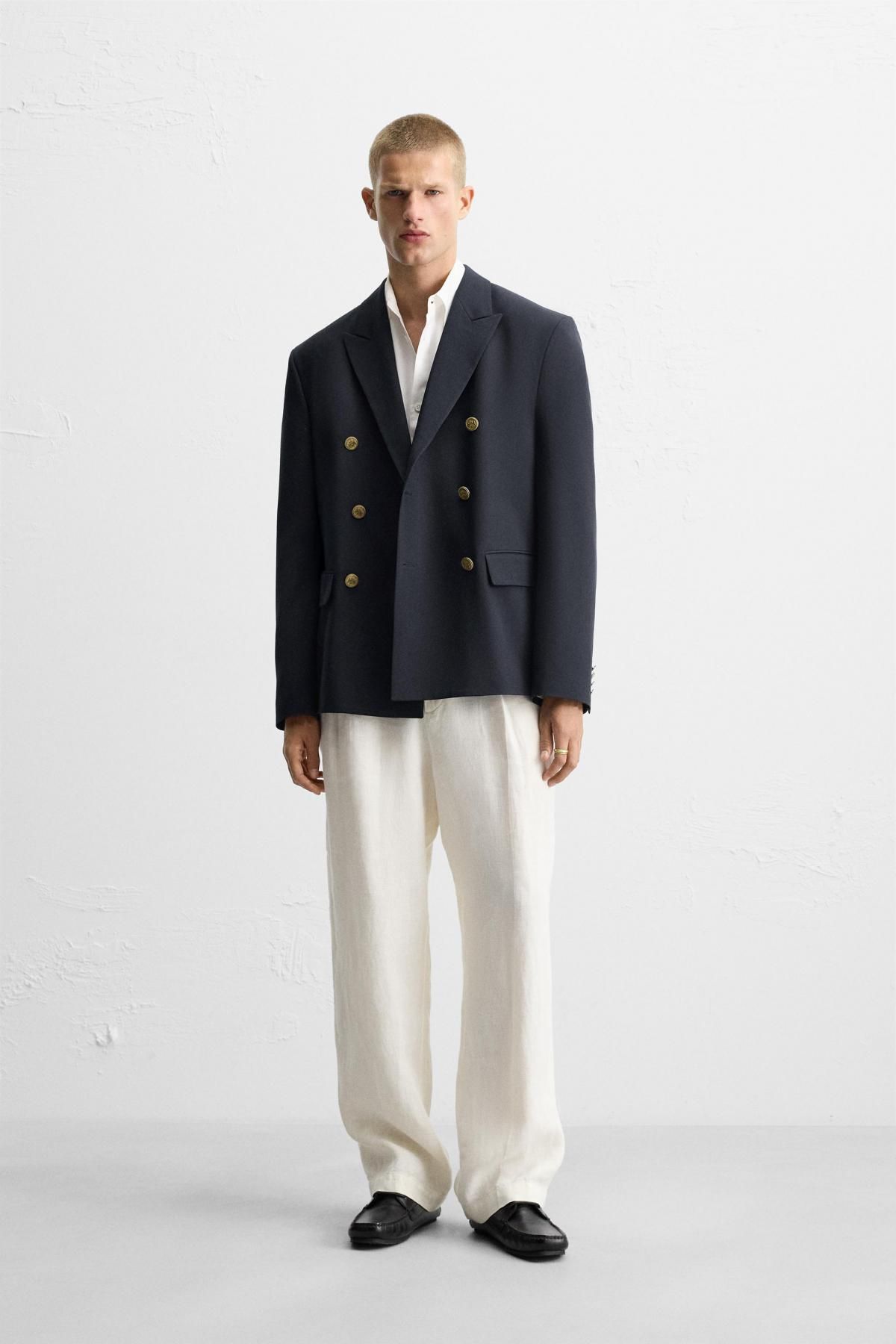 자라 테크니컬 더블브레스트 메탈버튼 테일러드 재킷 1564/305 DARK NAVY - 상세 이미지 2
