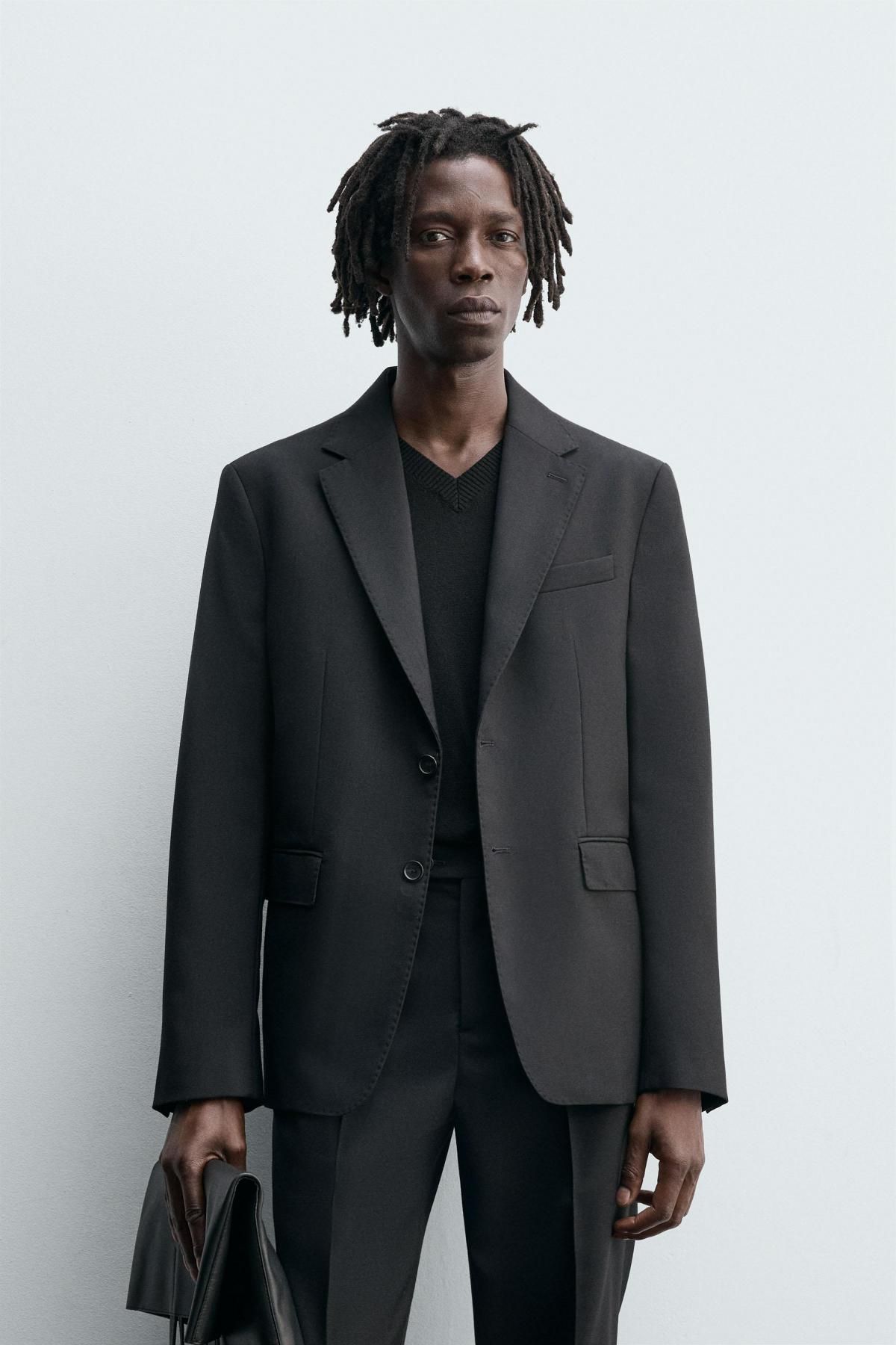 자라 테크니컬 울 수트 블레이저 6573/381 BLACK - 상세 이미지 3