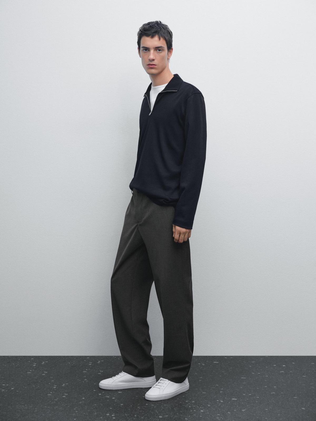 마시모두띠 테크니컬 모크넥 집업 긴팔 폴로셔츠 0622/157 NAVY BLUE - 상세 이미지 2