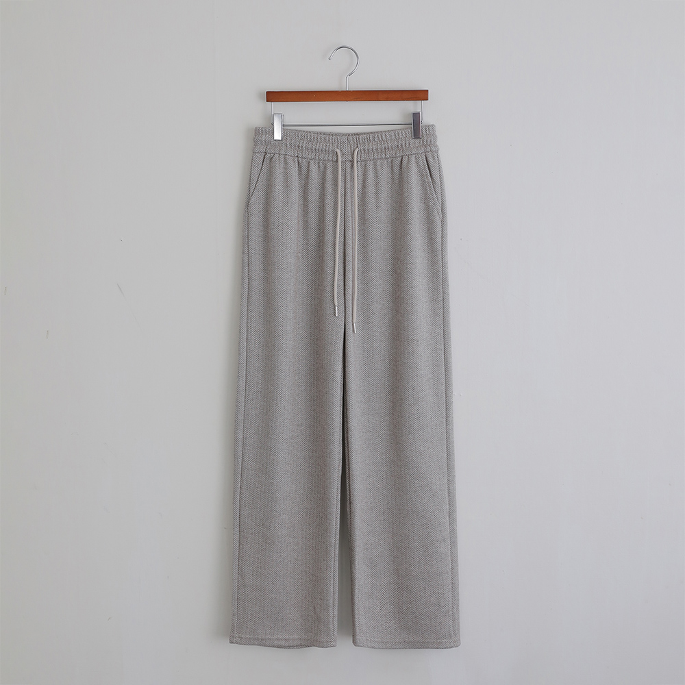 [오픈할인/정상가15800] 리폰트 헤링본 울 와이드 일자핏 밴딩 슬랙스 팬츠 - 상세 이미지 5