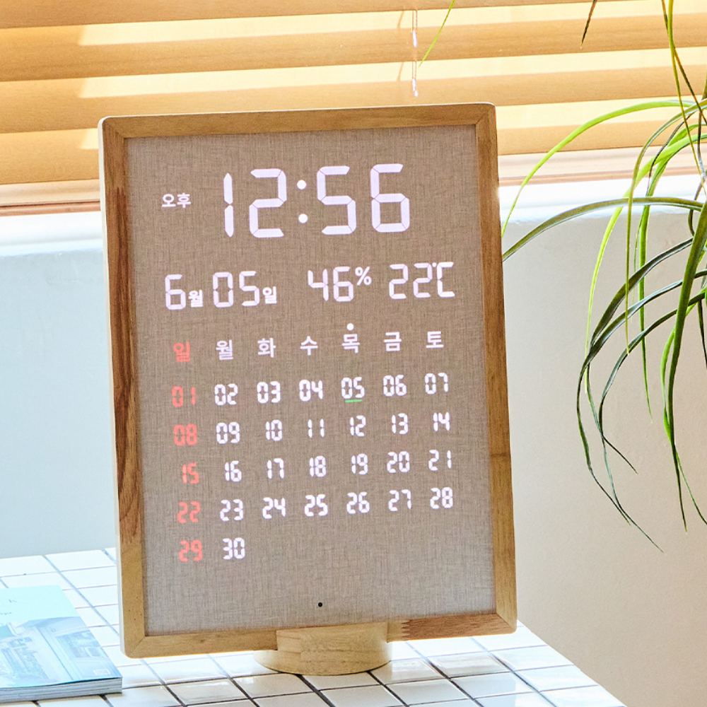 오아 캘린더 led 벽시계 디지털 무소음 벽걸이 시계 거실 사무실 전자 달력 개업 선물 - 메인 이미지