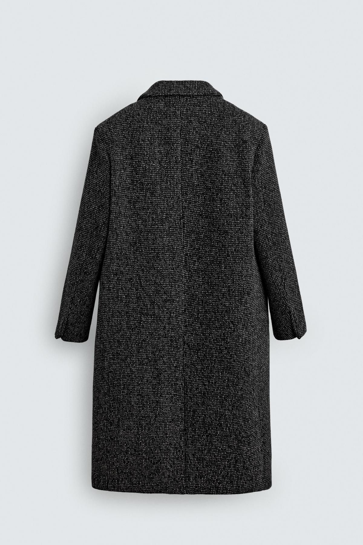 자라 테크니컬 울블렌드 레귤러핏 싱글 코트 6612/675 BLACK 이미지 8