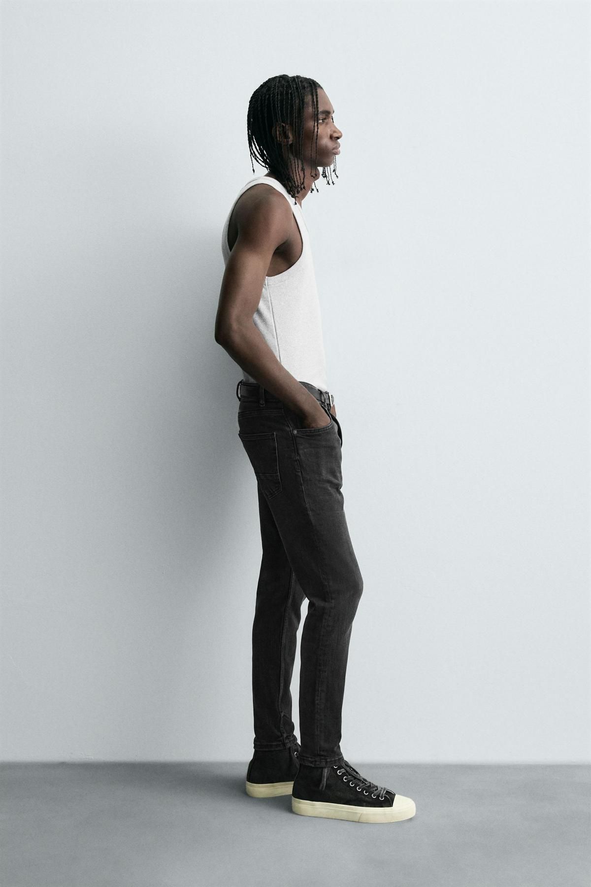 자라 블랙 스키니 크롭핏 데님 팬츠 6045/340 CHARCOAL - 상세 이미지 5