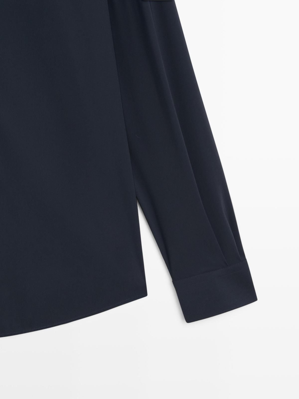마시모두띠 네이비 테크니컬 슬림핏 스트레치 긴팔 셔츠 3560/543 NAVY BLUE - 상세 이미지 5