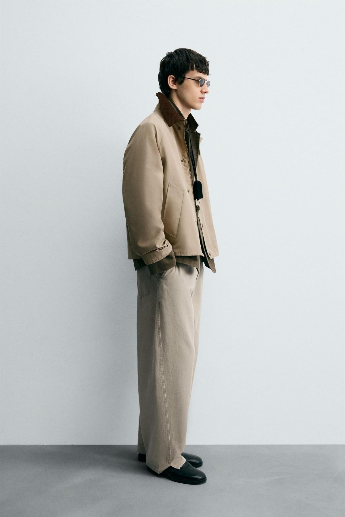 자라 테크니컬 배색카라 릴렉스핏 재킷 7380/220 BEIGE - 상세 이미지 5